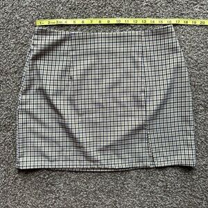 SHEIN Black, White, and Brown Plaid Mini Skirt